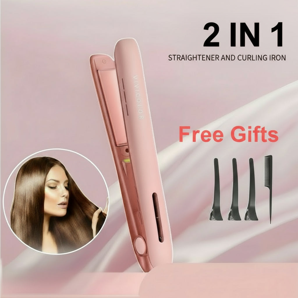 Two in One Curler & Straighter, Compact and Portable