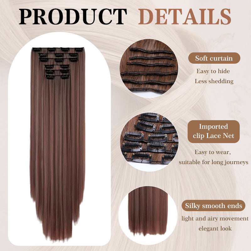 24 Inch Synthetic Clip In's | 6 pcs