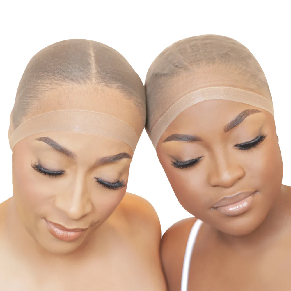 Invisible Soft Wig Net Cap Stocking Wig Liner Cap Black Brown Blonde Stocking Wig Cap Beige 2Pcs(1Pack) Nylon Wig Caps For Women