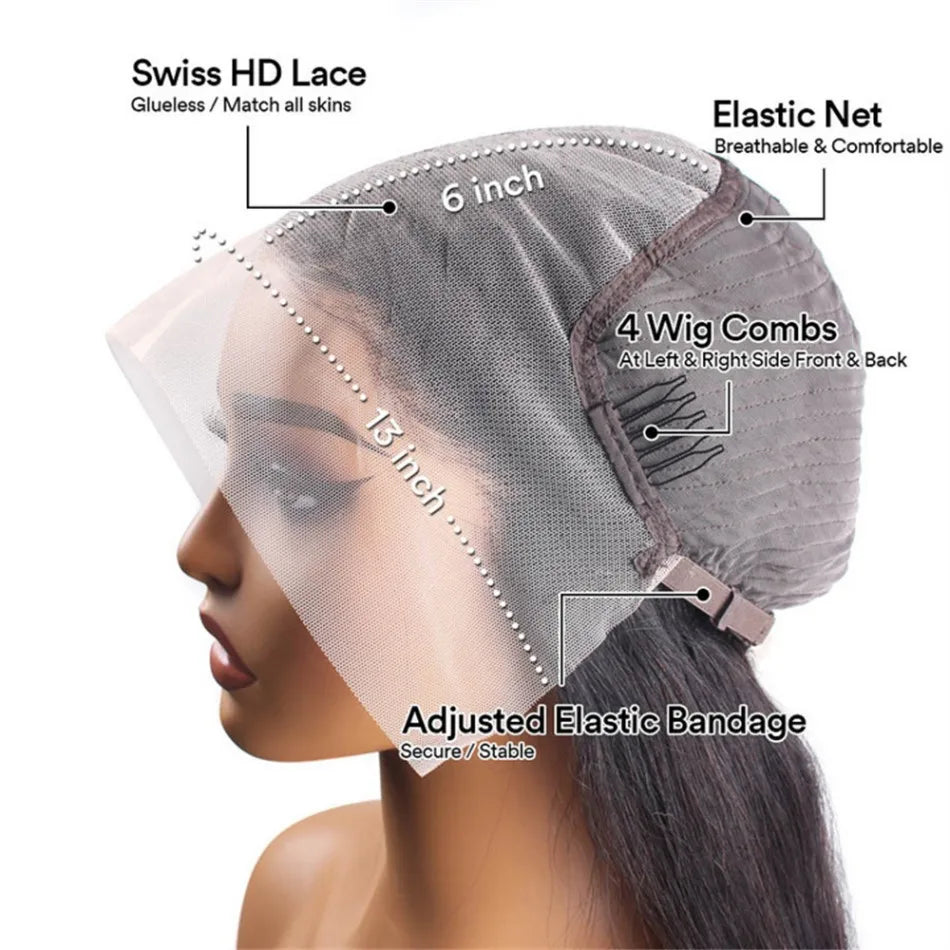 Bob Wigs Human Hair 13X6 Lace Front Wigs 220 Density Short Straight Hd Transparent Lace Frontal Wigs Brazilian Closure For Women