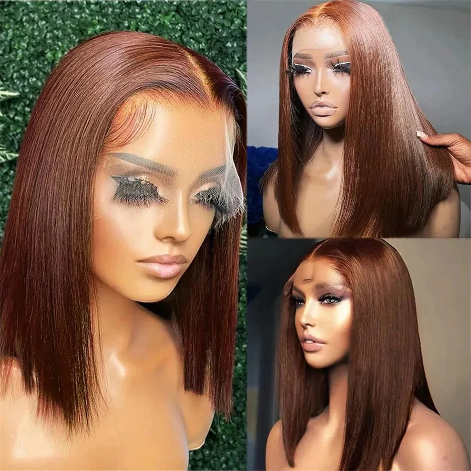 Burgundy, Brown, Jet Black Lace Front Wig 13x4 Lace Front Human Hair Hd Lace