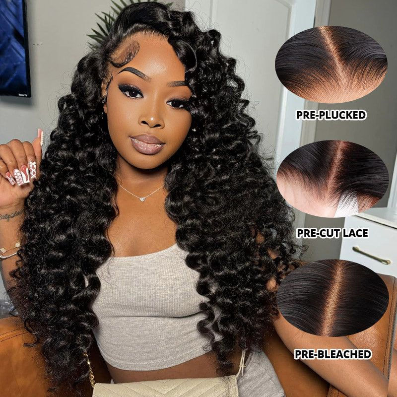 Deep Wave Lace Front Wig Human Hair Density 13x4 Loose Deep Wave HD Lace Front Wig