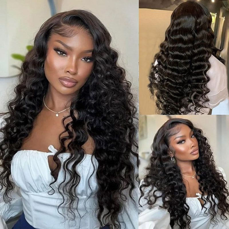 Deep Wave Lace Front Wig Human Hair Density 13x4 Loose Deep Wave HD Lace Front Wig
