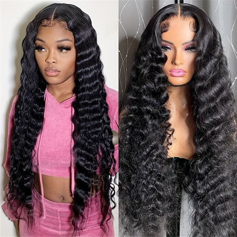 Deep Wave Lace Front Wig Human Hair Density 13x4 Loose Deep Wave HD Lace Front Wig