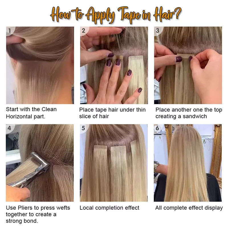 20 pcs Virgin Blonde Hair Tape In's