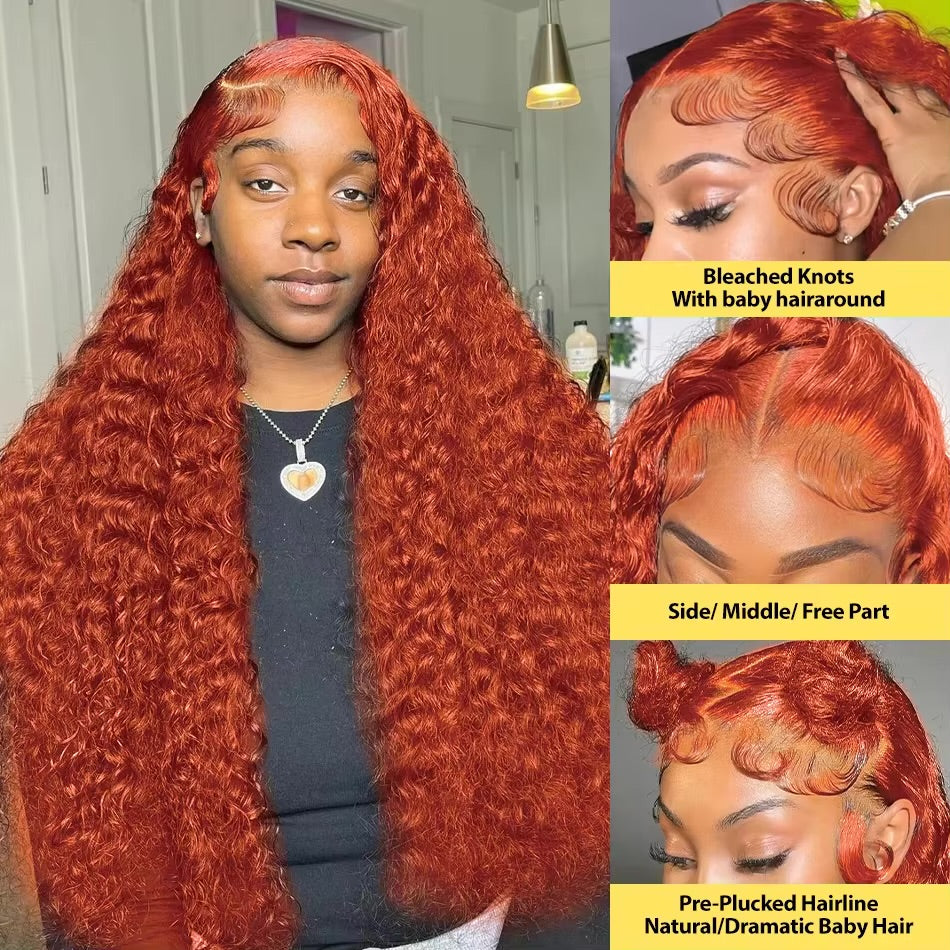 Orange ginger 30 inch                                  13x6 lace front