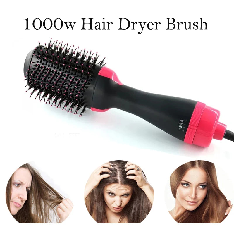 Professional Hair Dryer Brush 2 in 1 Hair Straightener & Curling Comb