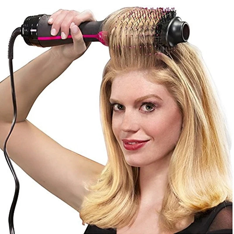 Professional Hair Dryer Brush 2 in 1 Hair Straightener & Curling Comb