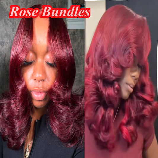 Burgundy, Brown, Jet Black Lace Front Wig                                       13x4 Lace Front Human Hair                                      Hd Lace