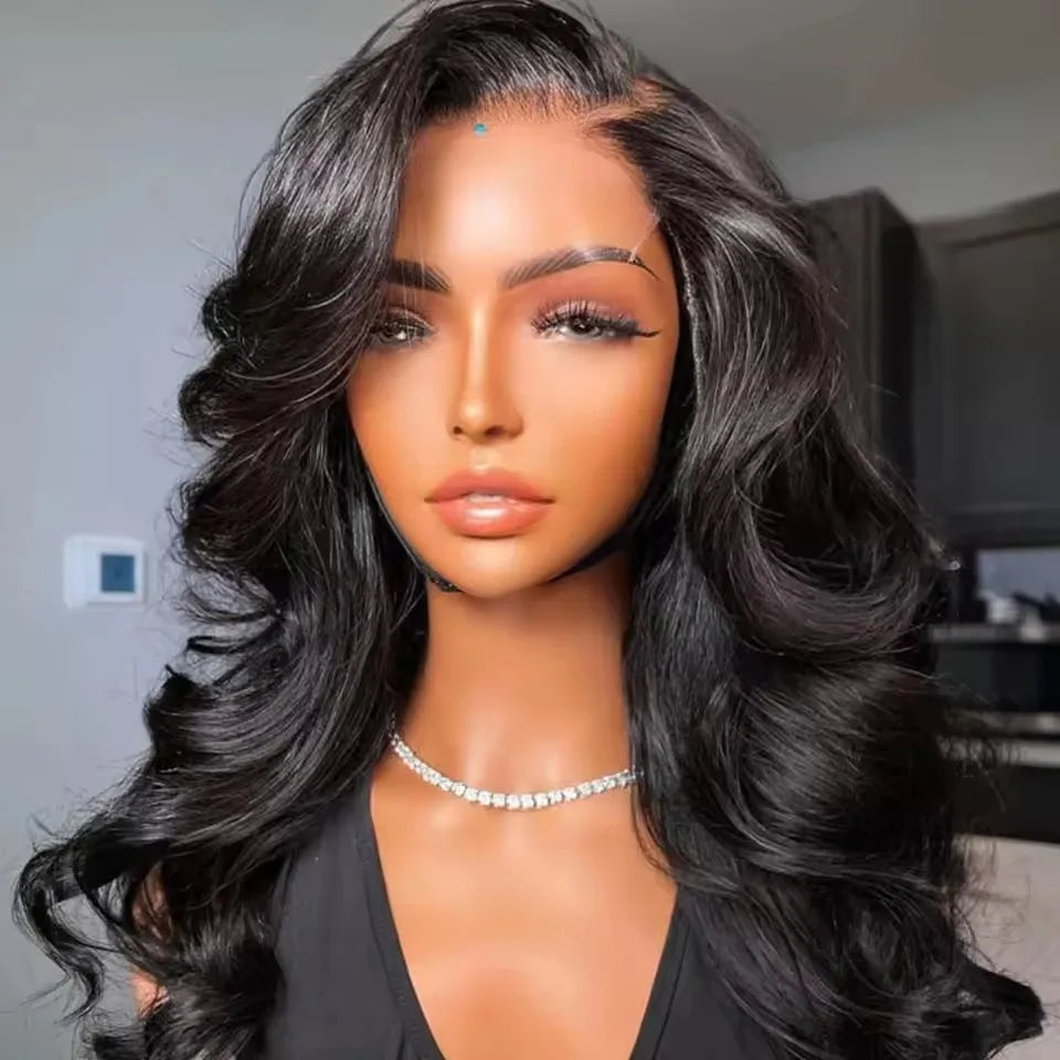 Brazilian Body Wave Transparent Human Hair Lace front Wig 13*5*2