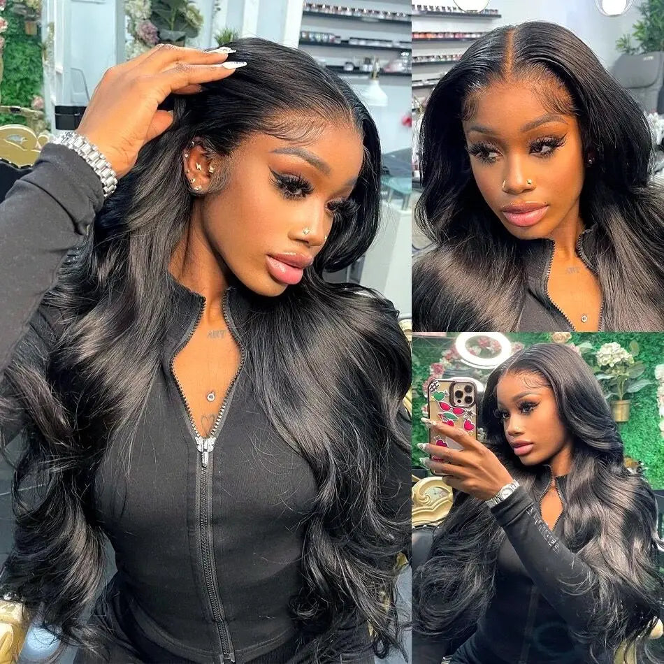 Brazilian Body Wave Transparent Human Hair Lace front Wig 13*5*2