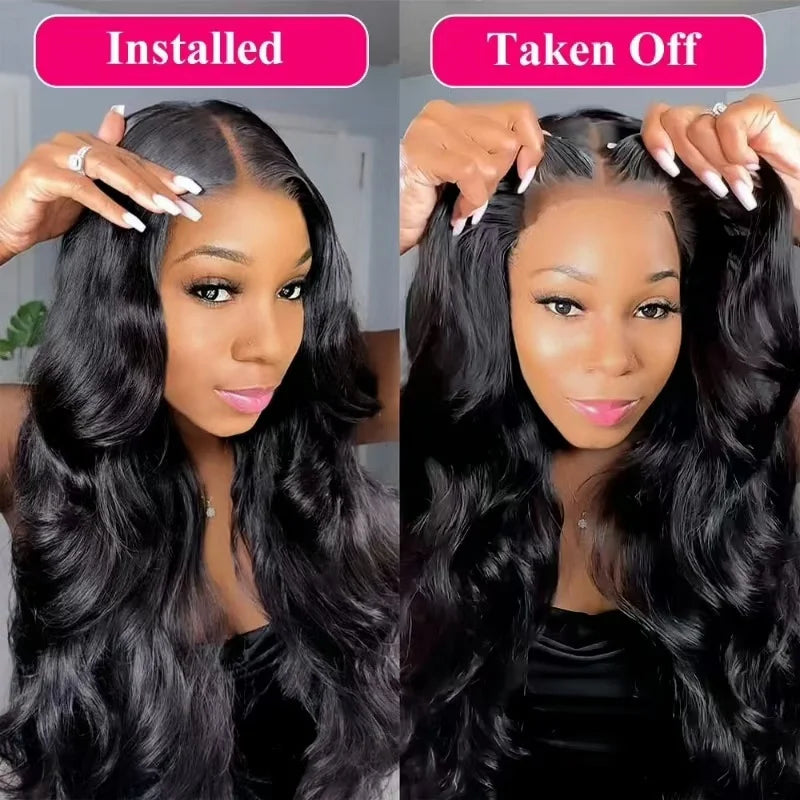 Ready to wear glueless                 250 Density Human Hair Wig               Pre Plucked Body Wave Lace Front 4x4 Pre Cut Lace