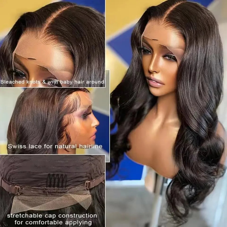 Brazilian Body Wave Transparent Human Hair Lace front Wig 13*5*2
