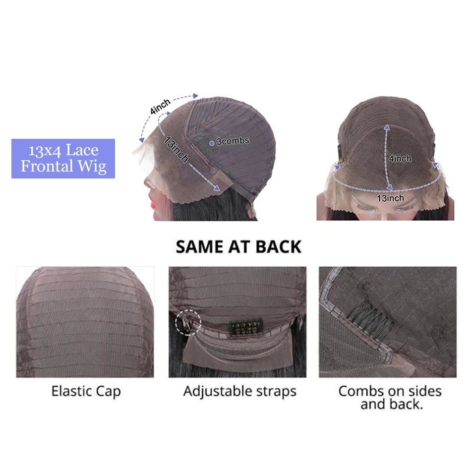 Chocolate #4 Brown Curly Bob Wig for Women PrePlucked Kinky Deep Water Wave Bob Brazilian 13x4 Lace Frontal Human Hair Short Wig