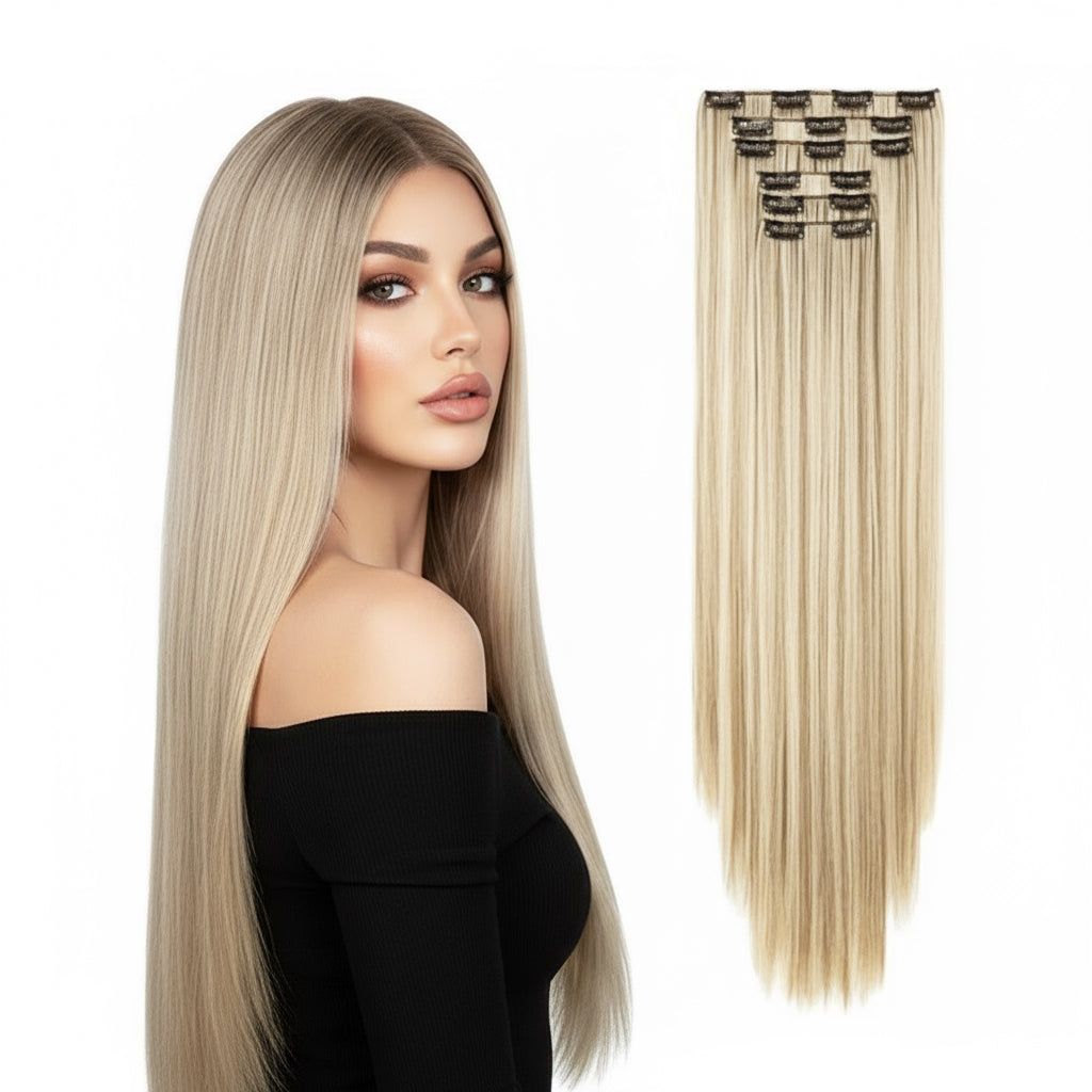 24 Inch Synthetic Clip In's | 6 pcs